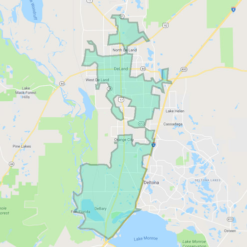 Deland, Orange City, Debary, Casselberry, Sanford